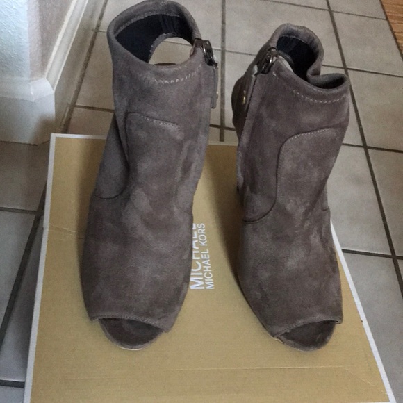 KORS Michael Kors Shoes - Michael Kors Suede peep toe booties